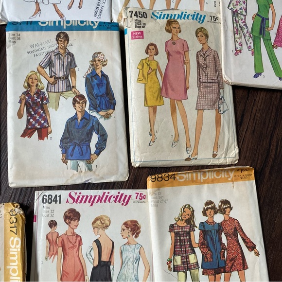 Lot of 17 Vintage sewing patterns  cut & uncut lot 60s 70s 80s hippie boho - Picture 7 of 10